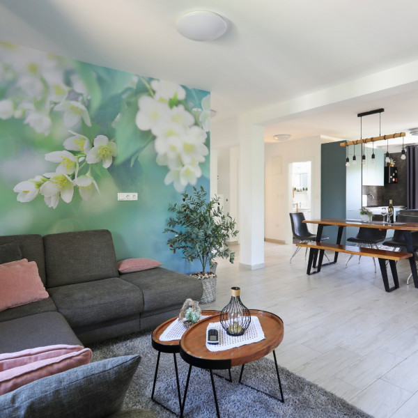 Das Wohnzimmer, Villa Rocky, Villa Rocky mit beheizten und Baby-Pools, Zaton, Dalmatien, Kroatien Zaton (Nin)
